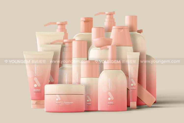 20款美妆护肤化妆品分装瓶产品包装设计空白贴图PS样机素材展示效果